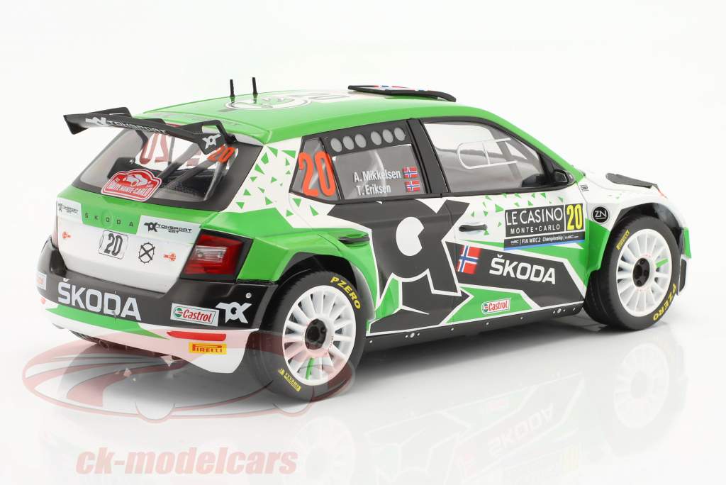 Skoda Fabia Rally2 Evo #20 vincitore WRC2 Rallye Monte Carlo 2022 1:18 Ixo