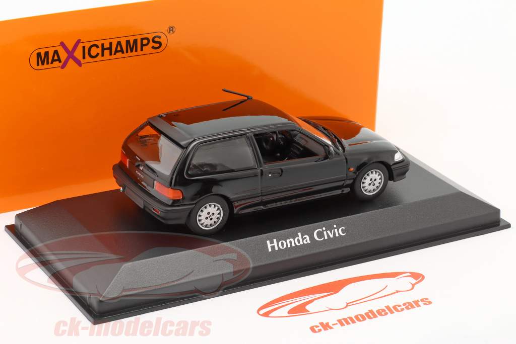 Honda Civic ano de construção 1990 Preto 1:43 Minichamps