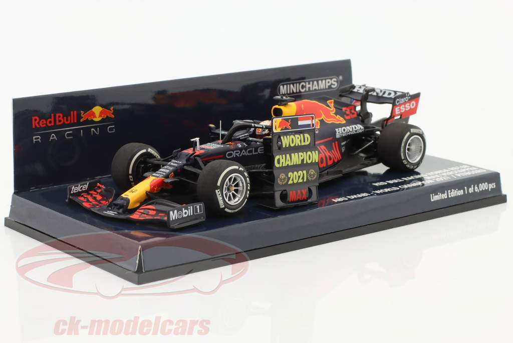 M. Verstappen Red Bull RB16B #33 ganador Abu Dhabi fórmula 1 Campeón mundial 2021 1:43 Minichamps