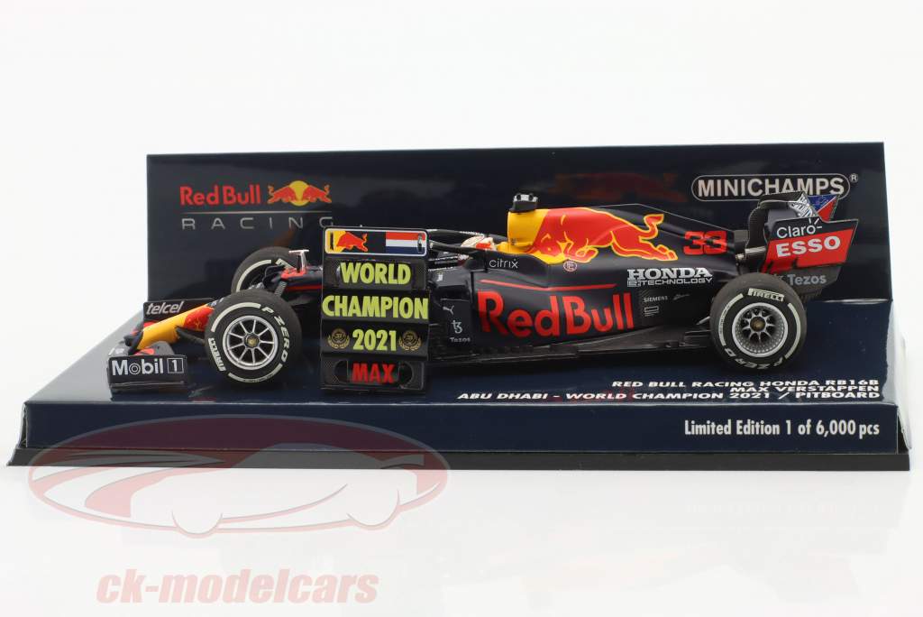 M. Verstappen Red Bull RB16B #33 Sieger Abu Dhabi Formel 1 Weltmeister 2021 1:43 Minichamps