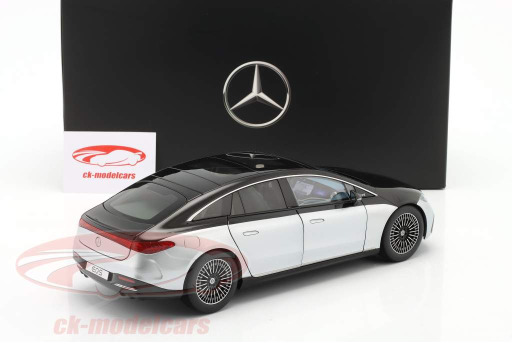 Mercedes-Benz EQS (V297) 2022 With light obsidian black / high-tech silver 1:18 NZG