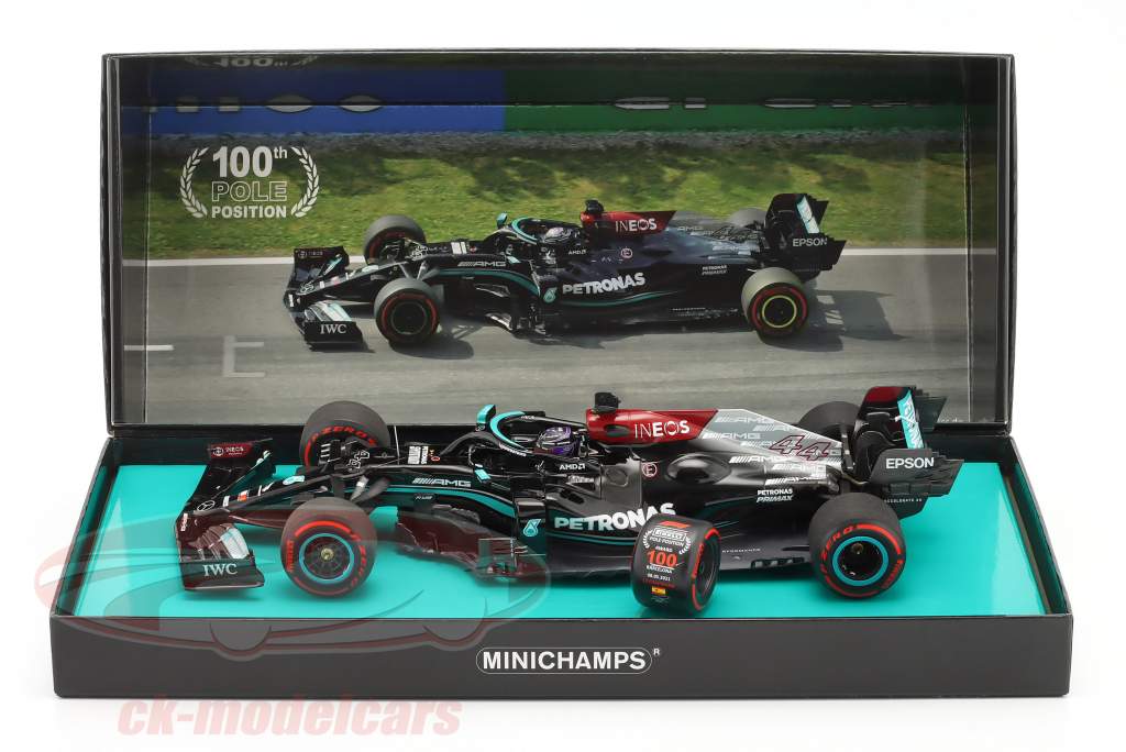 L. Hamilton Mercedes-AMG F1 W12 #44 100 Pole Position spansk GP formel 1 2021 1:18 Minichamps