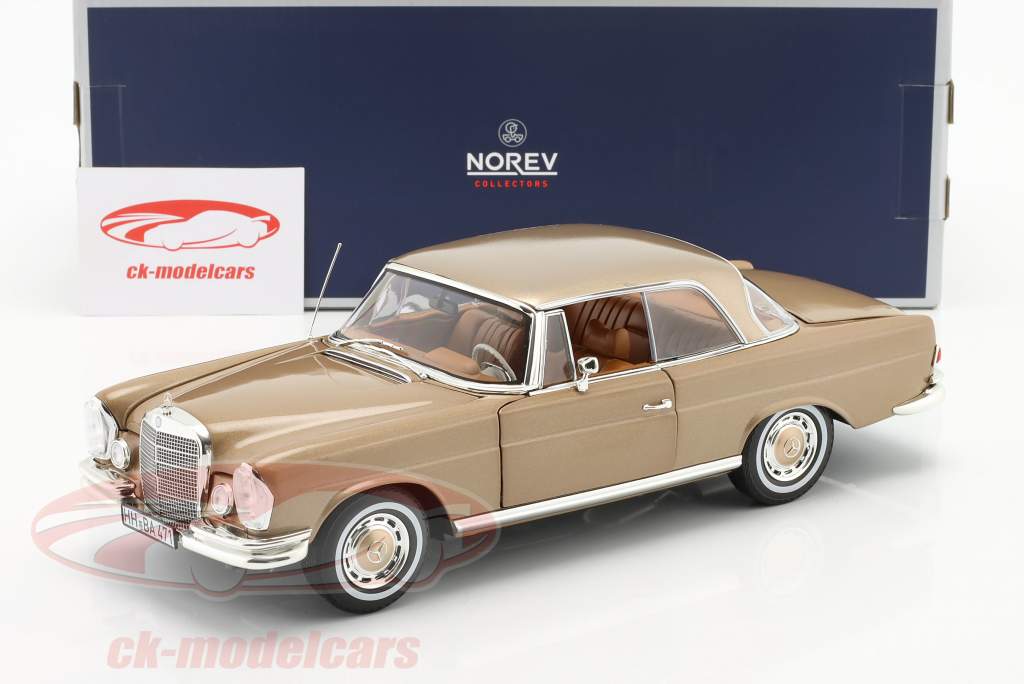 Mercedes-Benz 250 SE Coupe (W111) year 1969 gold metallic 1:18 Norev