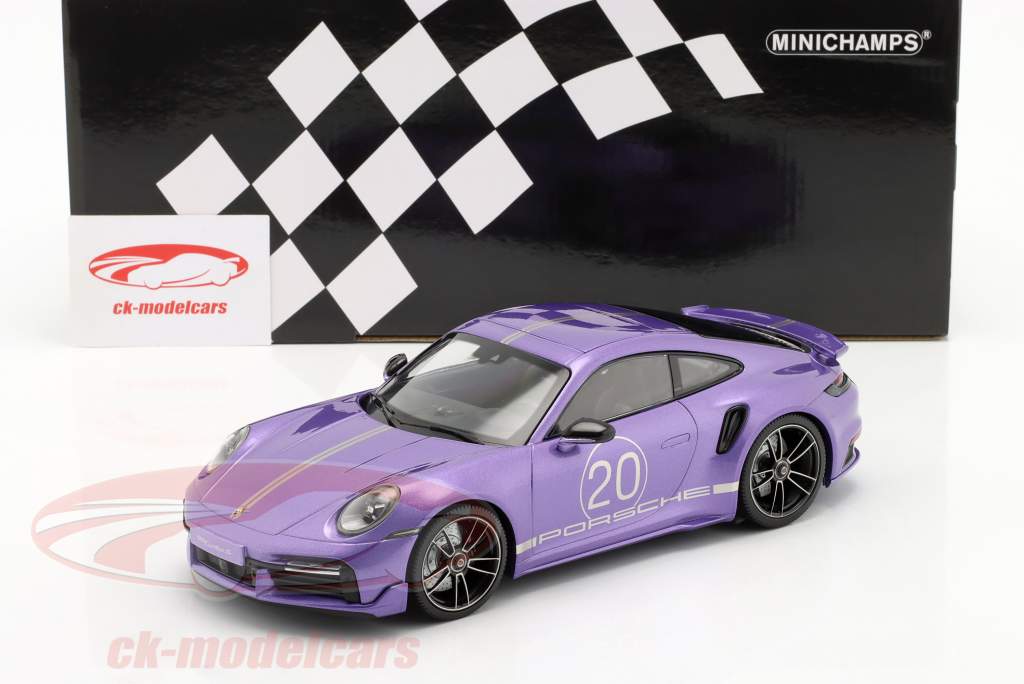 Porsche 911 (992) Turbo S Sport Design 2021 violet metallisk 1:18 Minichamps
