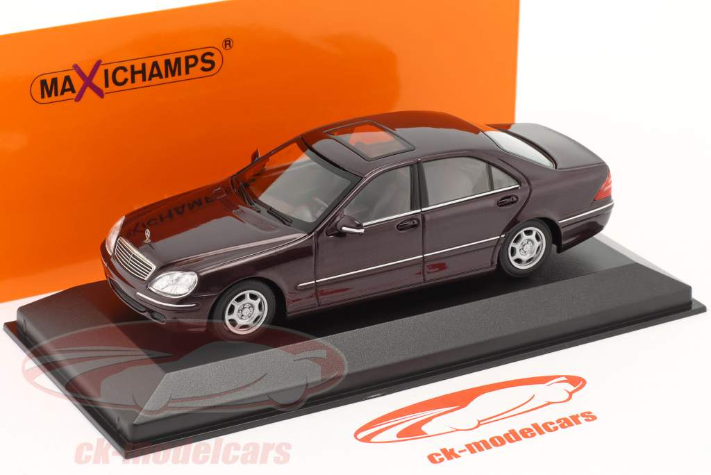 Mercedes-Benz Clase S (W220) Año de construcción 1998 rojo metálico 1:43 Minichamps