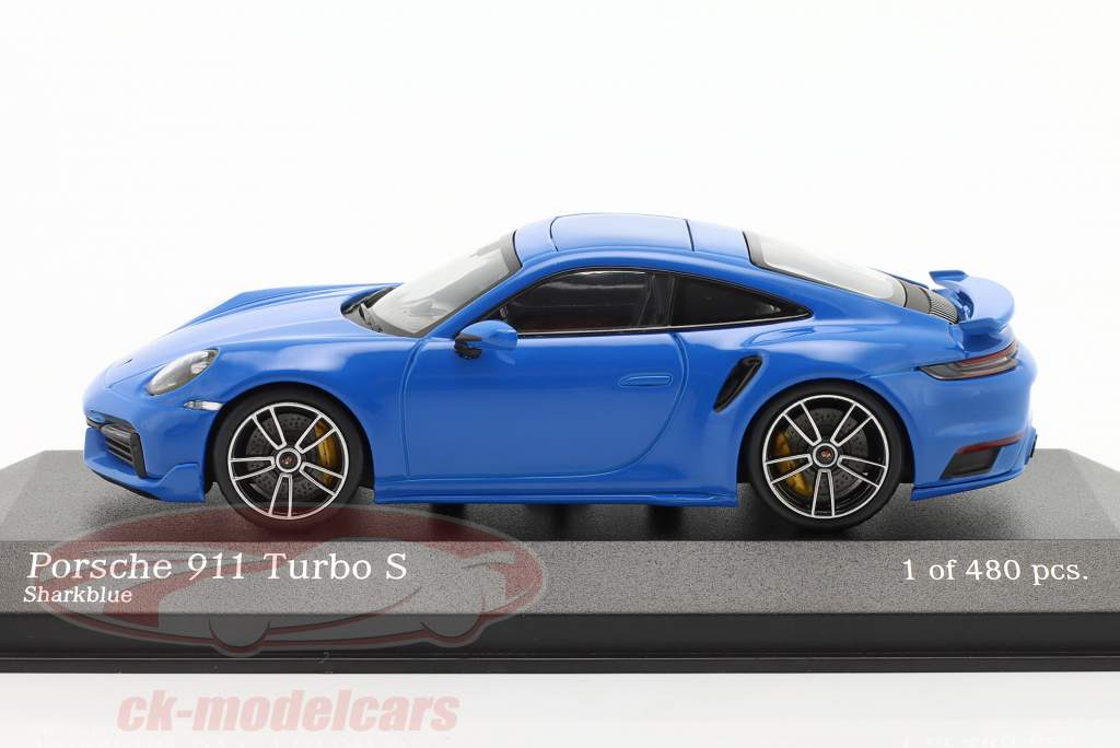 Porsche 911 (992) Turbo S Sport Design 2021 sharkblue 1:43 Minichamps
