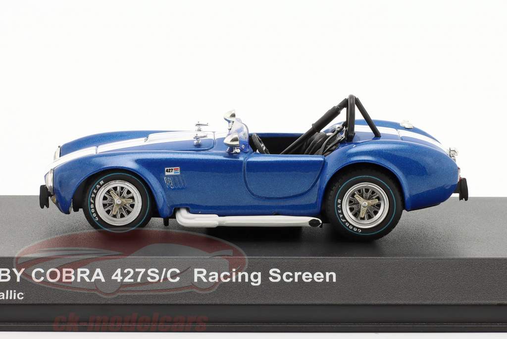 Shelby Cobra 427 S/C Spider Racing Screen azul metálico 1:43 Kyosho