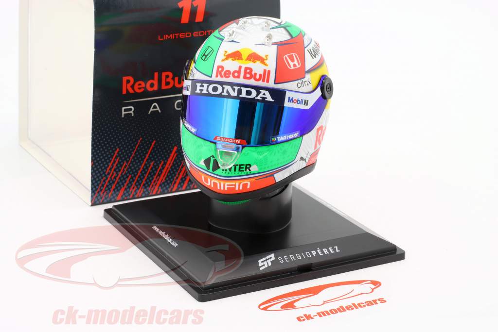 Sergio Perez #11 3rd Mexiko GP Formel 1 2021 Helm 1:4 Schuberth