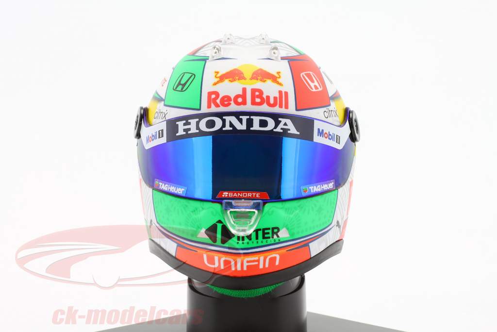 Sergio Perez #11 3e Mexicaans- GP formule 1 2021 helm 1:4 Schuberth