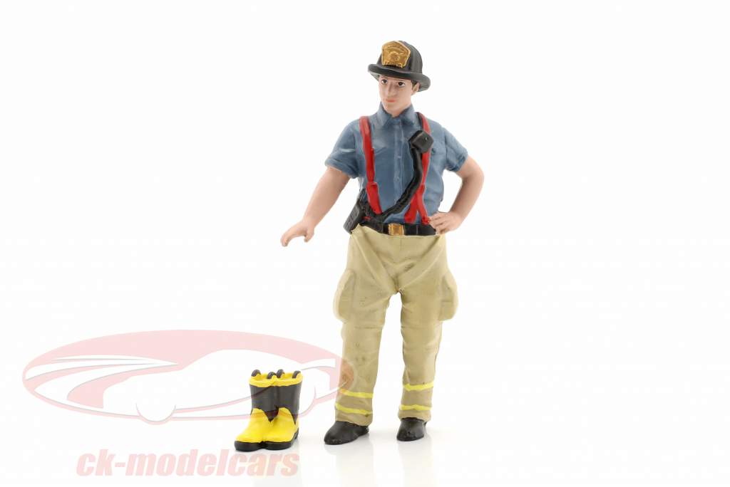 Firefighters Getting ready chiffre 1:18 American Diorama