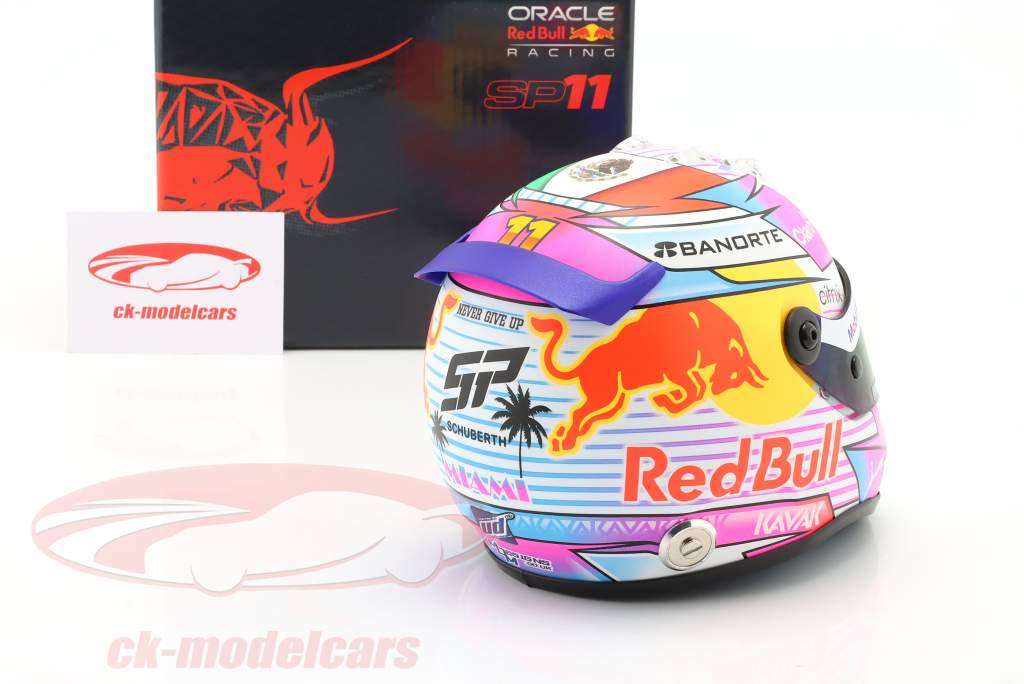 S. Perez #11 Oracle Red Bull Racing Miami GP formula 1 2022 helmet 1:2 Schuberth