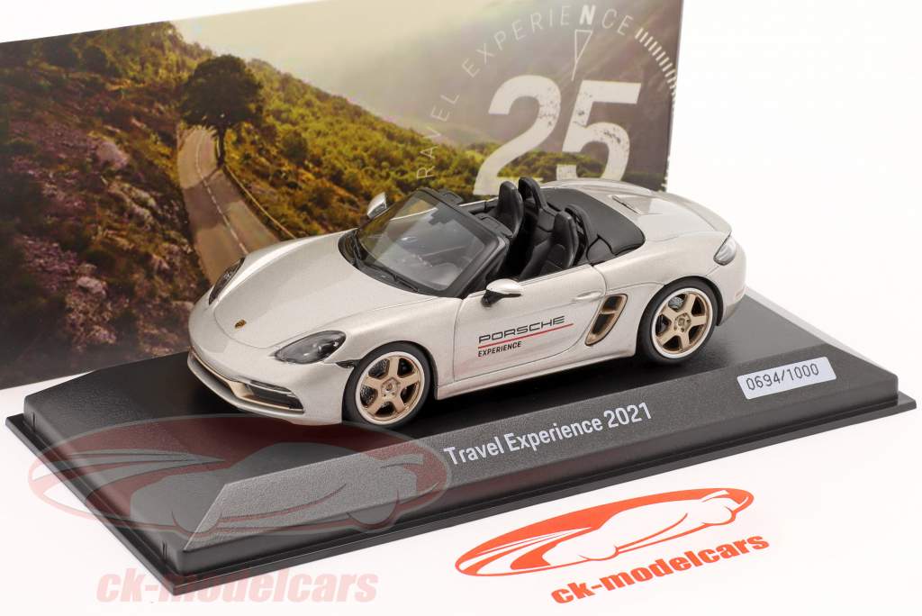 Porsche Boxster 718 Travel Experience Construction year 2021 silver 1:43 Minichamps