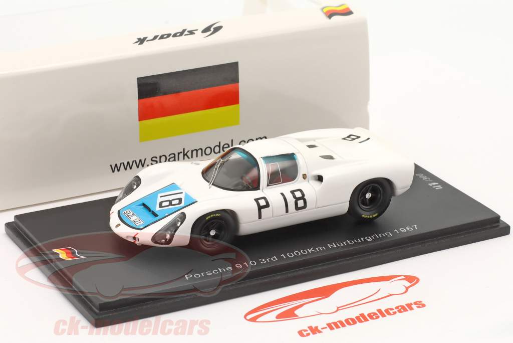 Porsche 910 #18 3° 1000km Nürburgring 1967 Neerpasch, Elford 1:43 Spark