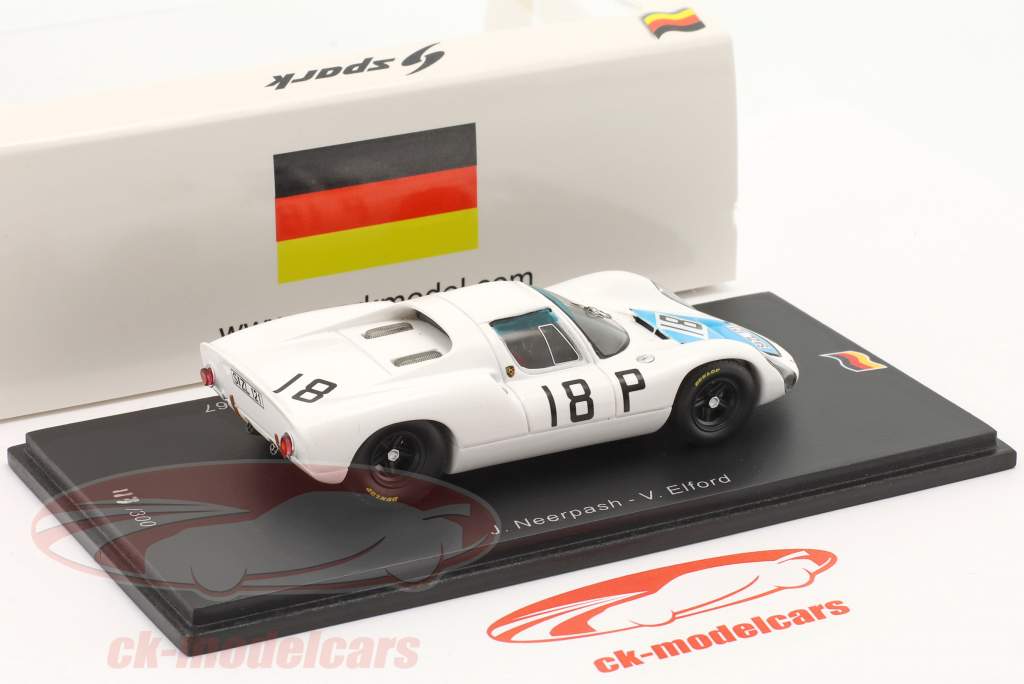 Porsche 910 #18 3ro 1000km Nürburgring 1967 Neerpasch, Elford 1:43 Spark