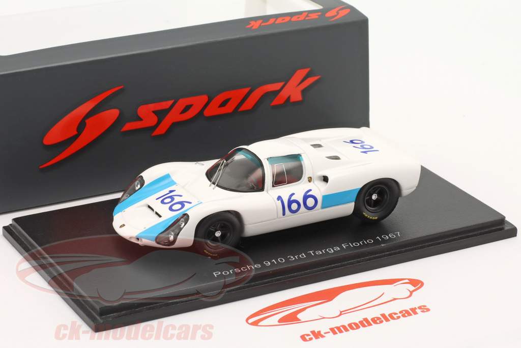 Porsche 910 #166 第三名 Targa Florio 1967 Elford, Neerpasch 1:43 Spark