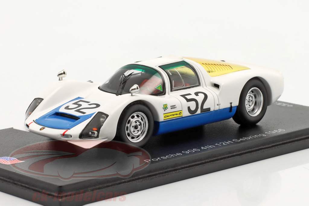 Porsche 906 #52 4 12h Sebring 1966 Herrmann, Buzzetta, Mitter 1:43 Spark