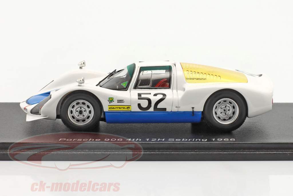 Porsche 906 #52 4to 12h Sebring 1966 Herrmann, Buzzetta, Mitter 1:43 Spark