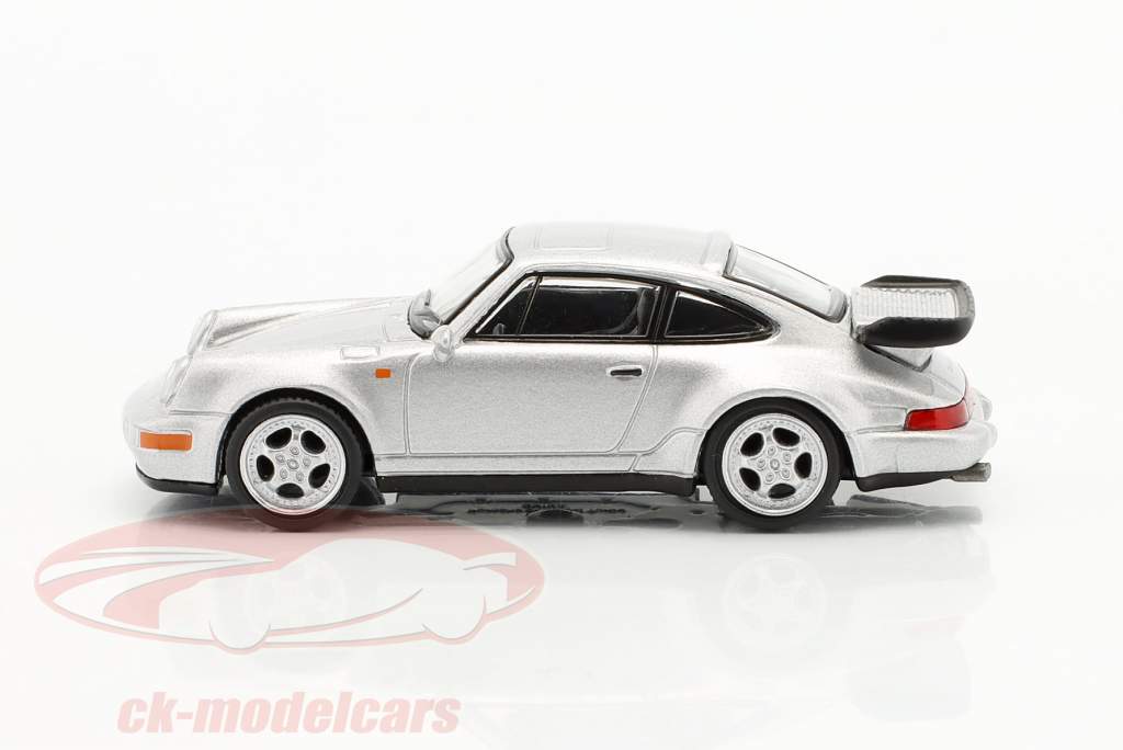 Porsche 911 (964) Turbo 3.6 sølv 1:64 Schuco
