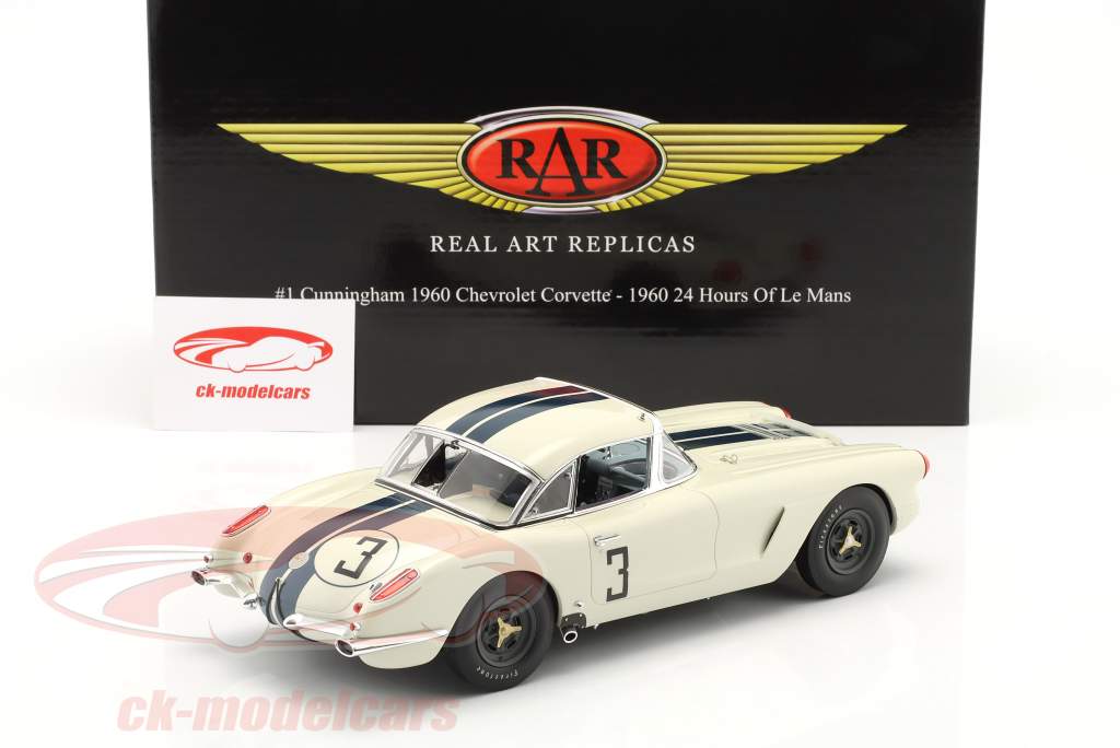 Real Art Replicas 1:18 Chevrolet Corvette C1 #3 Winner GT5.0 24h LeMans  1960 RAR18011 model car RAR18011
