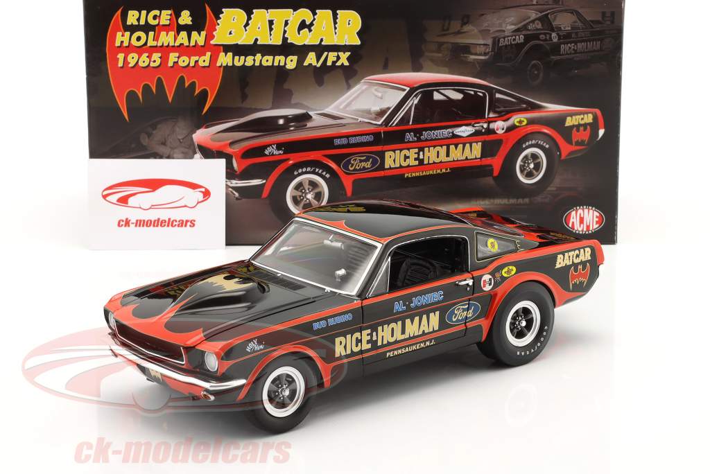 Ford Mustang A/FX Batcar Rice & Holman 1965 negro / rojo 1:18 GMP