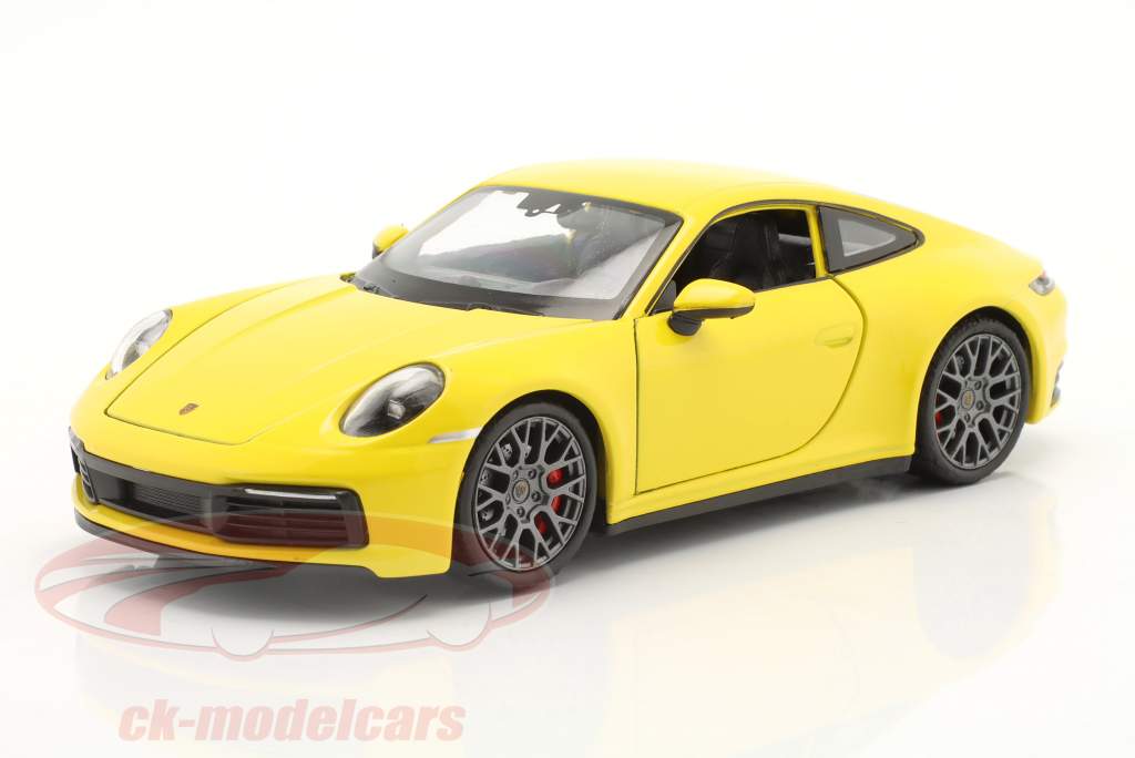 Porsche 911 (992) Carrera 4S Año de construcción 2019 amarillo 1:24 Welly