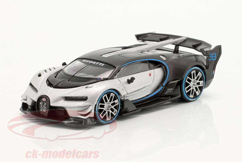 Bugatti Vision Gran Turismo silber / schwarz 1:64 TrueScale