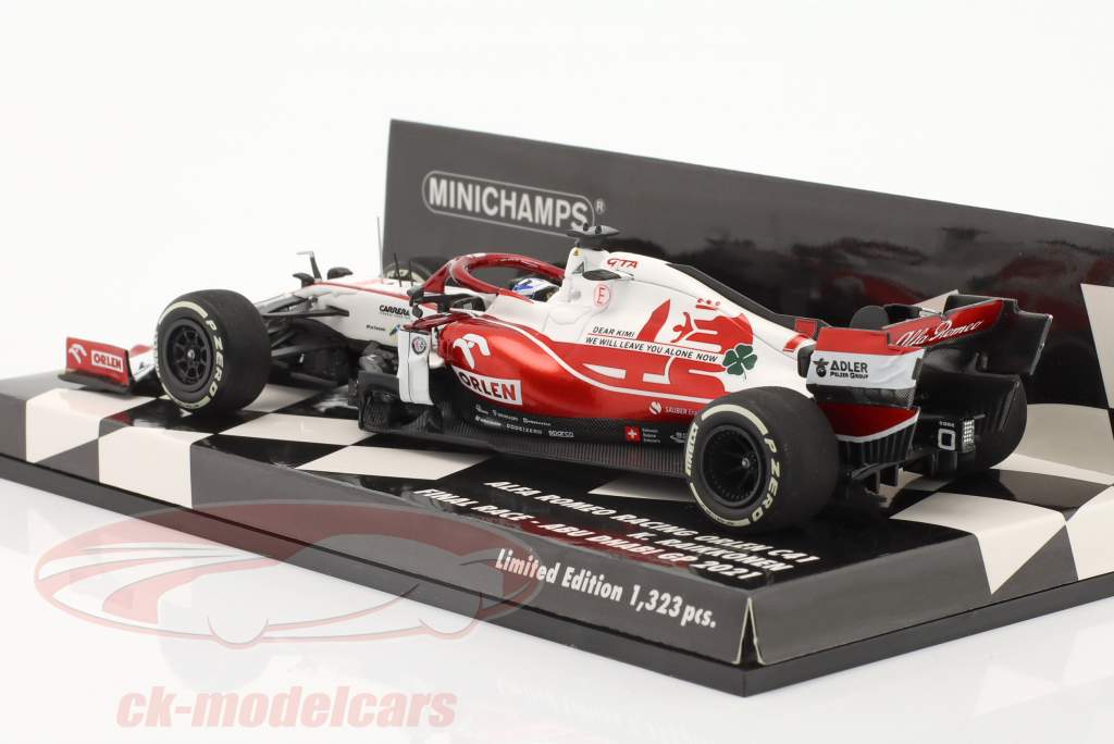 K. Räikkönen Alfa Romeo Racing C41 #7 Last Race Abu Dhabi formel 1 2021 1:43 Minichamps