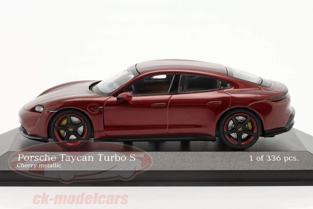 Porsche Taycan Turbo S year 2019 cherry metallic 1:43 Minichamps