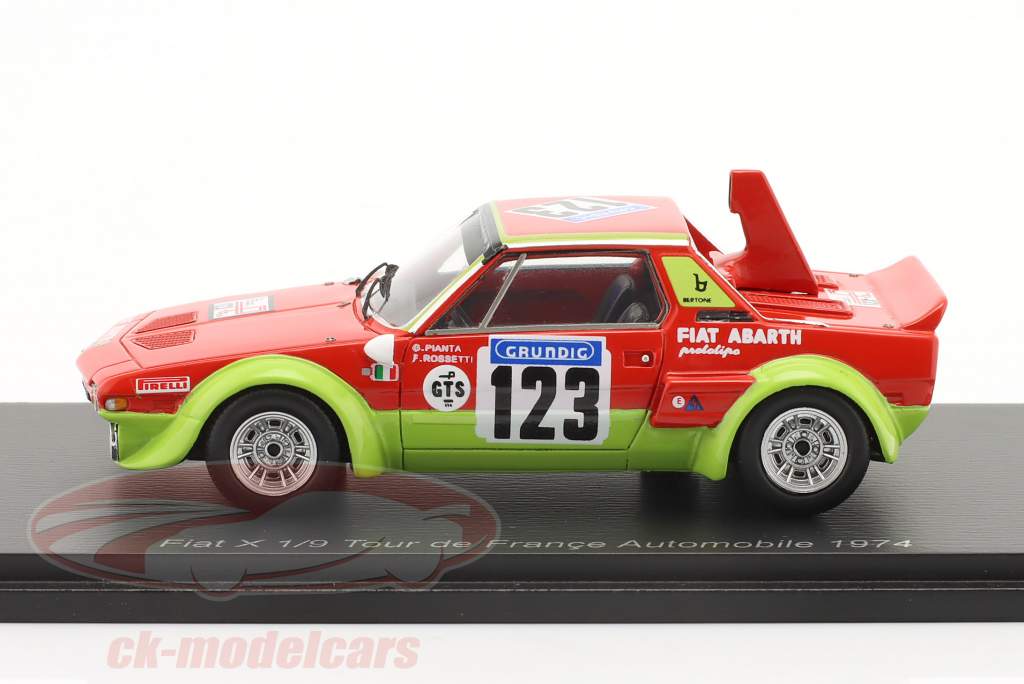Fiat-Abarth X1/9 #123 Tour de France Automobile 1974 Pianta, Rossetti 1:43 Spark