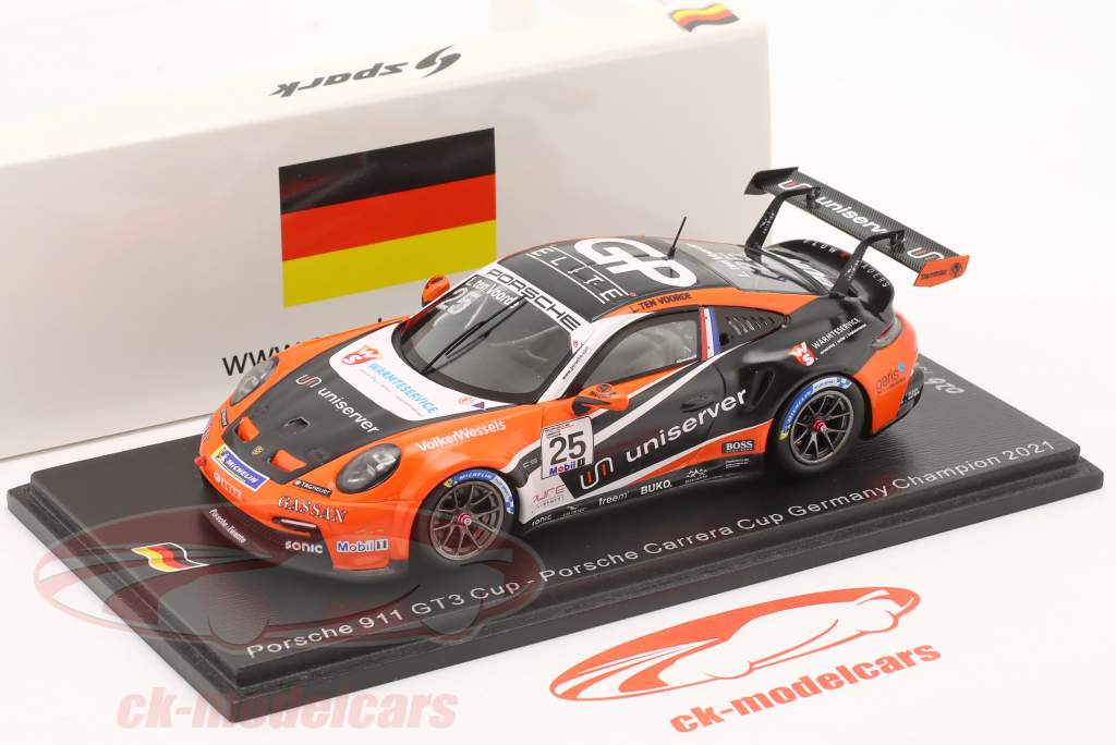 Porsche 911 GT3 Cup #25 champion Carrera Cup Germany 2021 ten Voorde 1:43 Spark