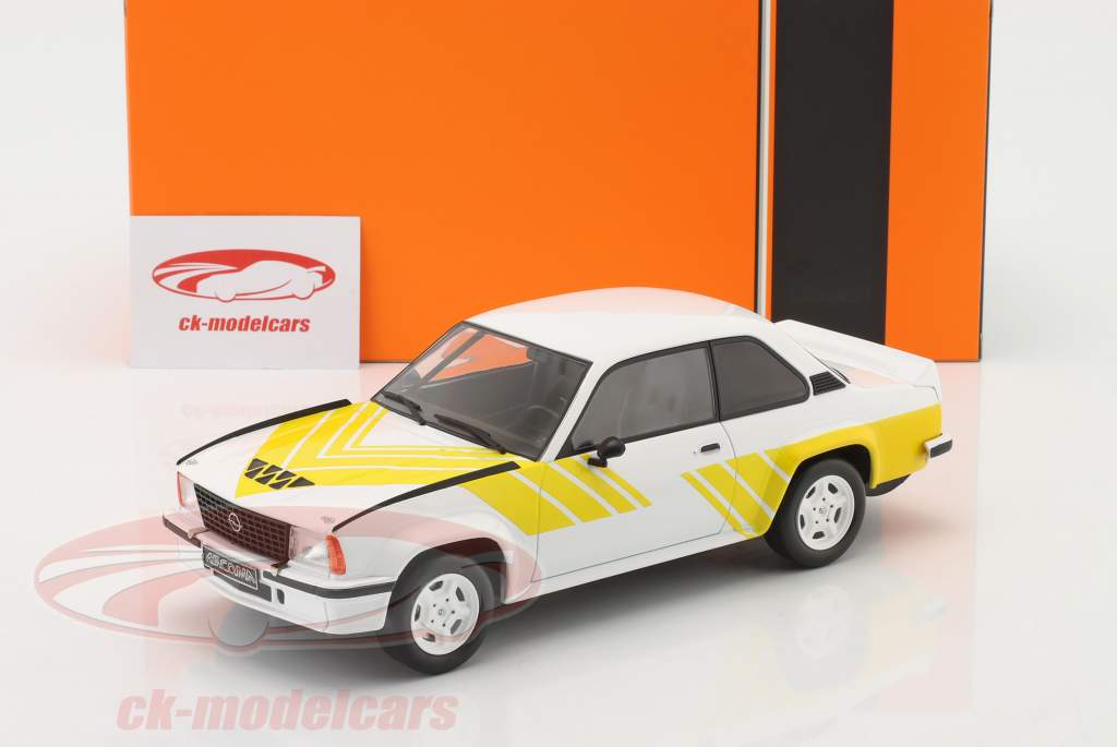 Opel Ascona B 400 Byggeår 1982 hvid / gul 1:18 Ixo