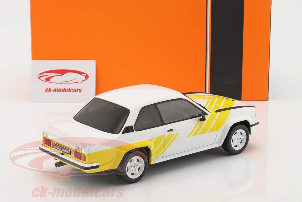 Opel Ascona B 400 Год постройки 1982 Белый / желтый 1:18 Ixo
