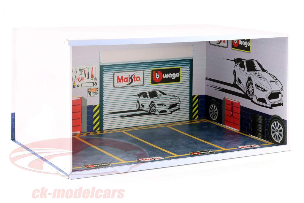 diorama de l'atelier Avec éclairage pour voitures modèles échelle 1:18 Bburago