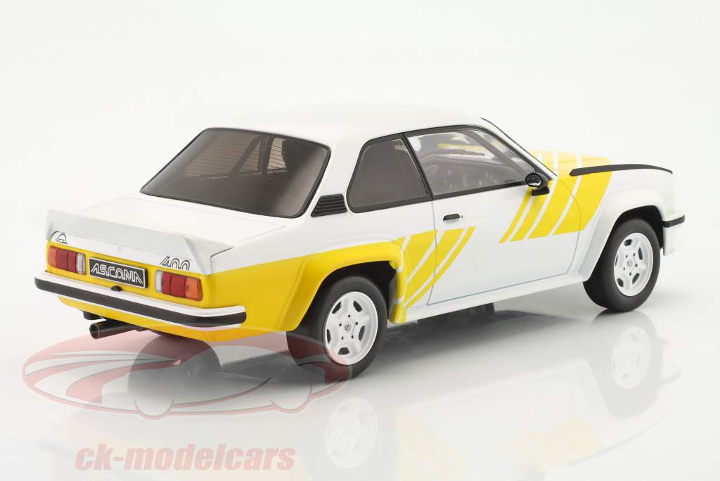 Opel Ascona B 400 Baujahr 1982 weiß / gelb 1:18 Ixo
