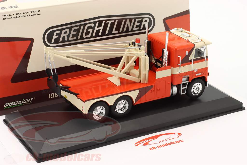 Freightliner FLA 9664 camión de remolque 1984 naranja / Blanco 1:43 Greenlight