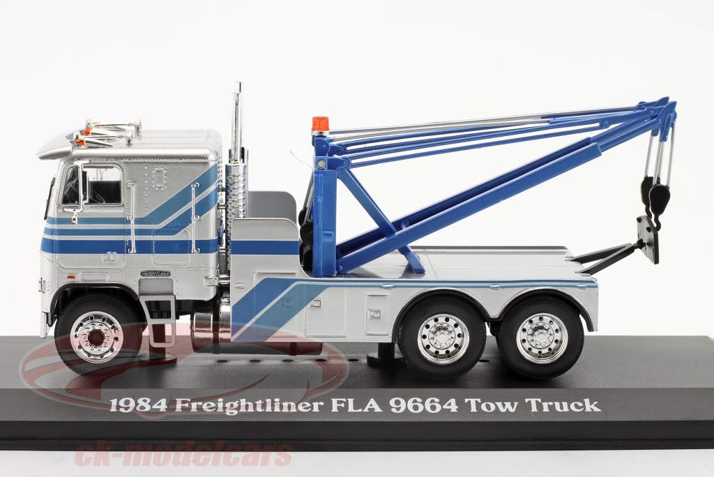 Freightliner FLA 9664 camión de remolque 1984 plata / azul 1:43 Greenlight