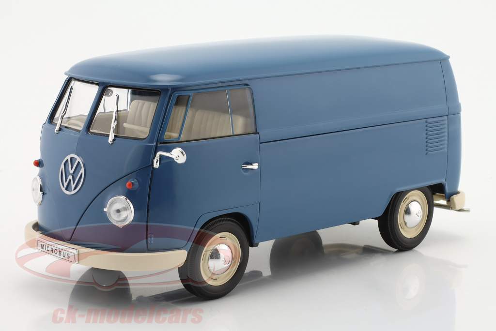 Volkswagen VW T1 Bus år 1963 blå 1:18 Welly