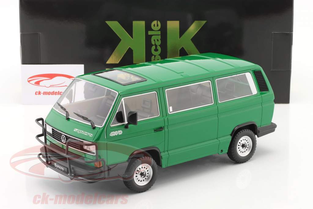 Volkswagen VW T3 Syncro 16 tomme Byggeår 1987 grøn 1:18 KK-Scale