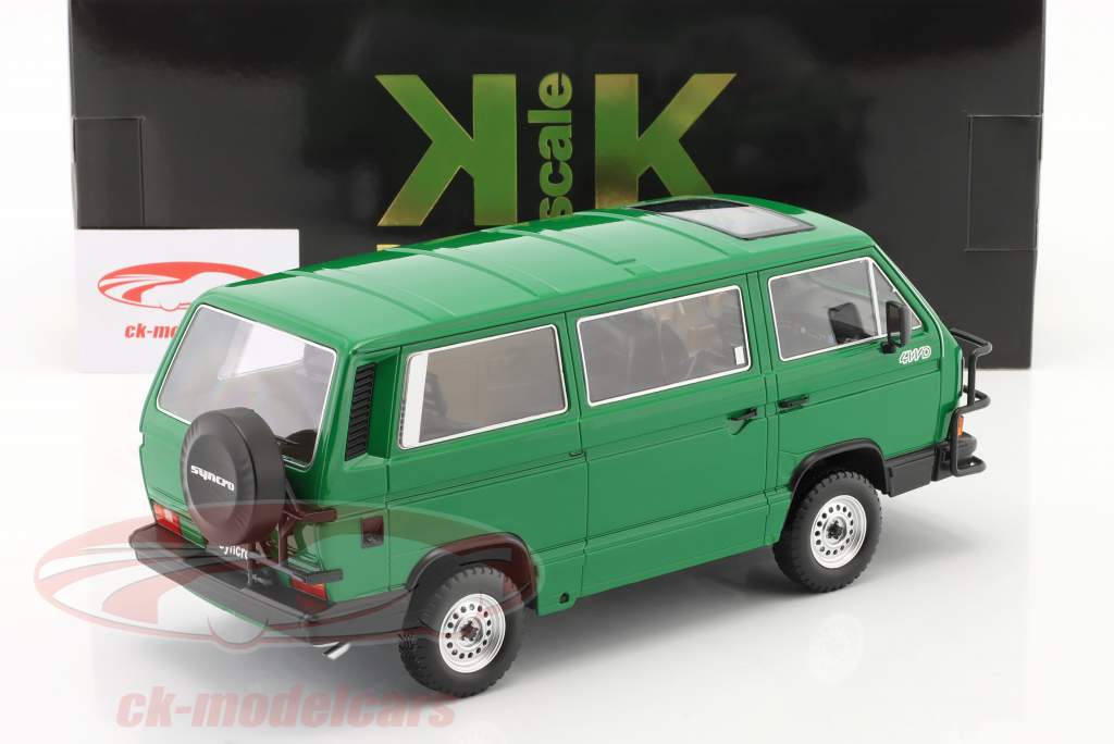 Volkswagen VW T3 Syncro 16 pouce Année de construction 1987 vert 1:18 KK-Scale