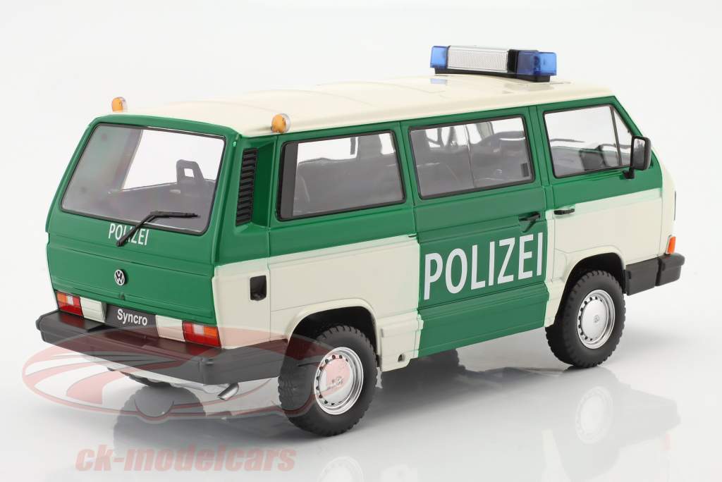 Volkswagen VW T3 Syncro Polizei Baujahr 1987 1:18 KK-Scale