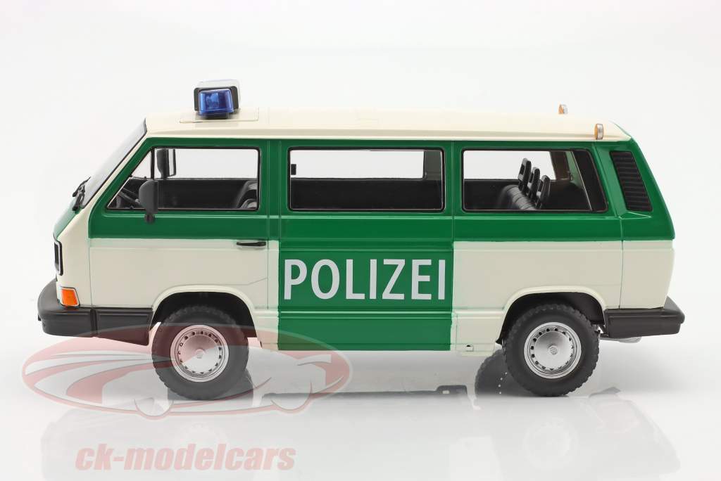 Volkswagen VW T3 Syncro politi Byggeår 1987 1:18 KK-Scale