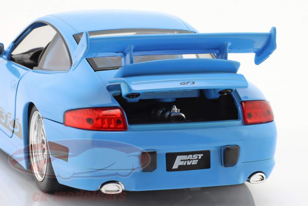 Brian's Porsche 911 (996) GT3 RS Fast and Furious 5 (2011) blå 1:24 Jada Toys