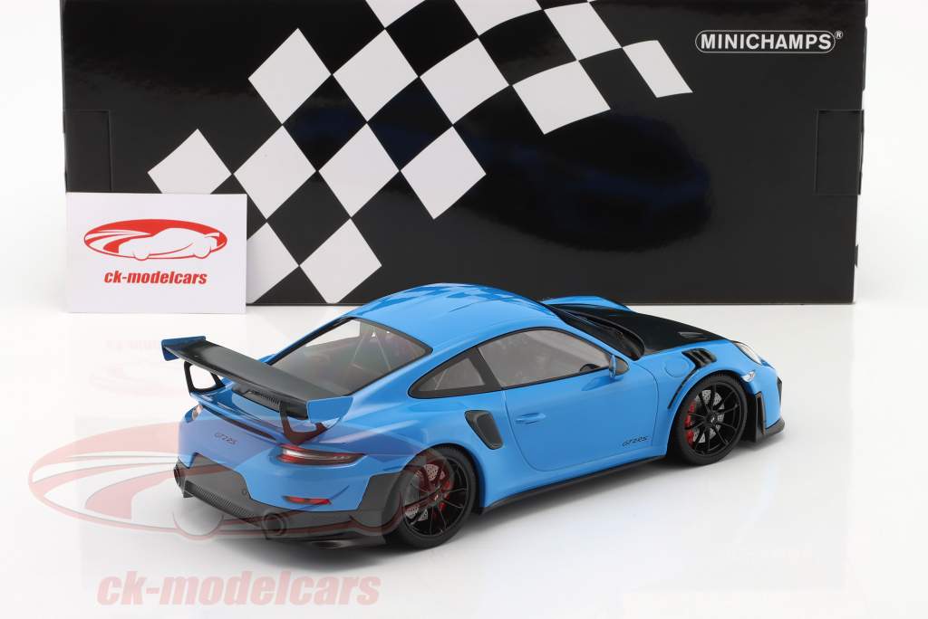 Porsche 911 (991 II) GT2 RS 2018 miamiblau / schwarze Felgen 1:18 Minichamps