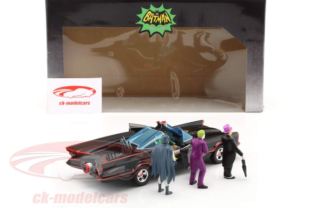 Batmobil Serie: "Batman" com personagens homem Morcego, Joker, Robin, pinguim 1:24 Jada Toys