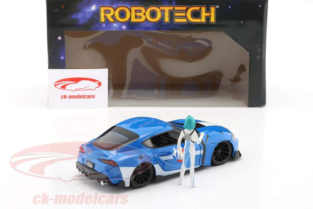 Toyota Supra MK5 Series de Televisión robotech con figura Max Sterling azul 1:24 Jada Toys