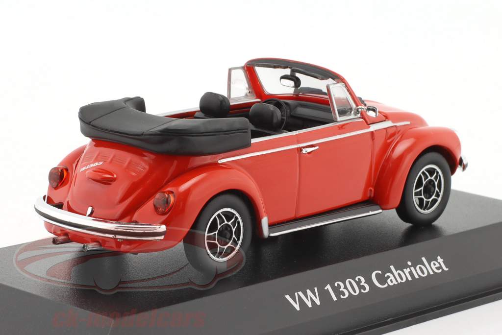 Volkswagen VW 1303 cabriolet Byggeår 1979 rød 1:43 Minichamps