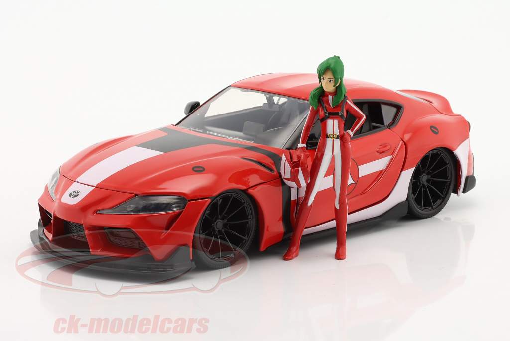 Toyota Supra MK5 TV series robotech with figure Miriya Sterling red 1:24 Jada Toys