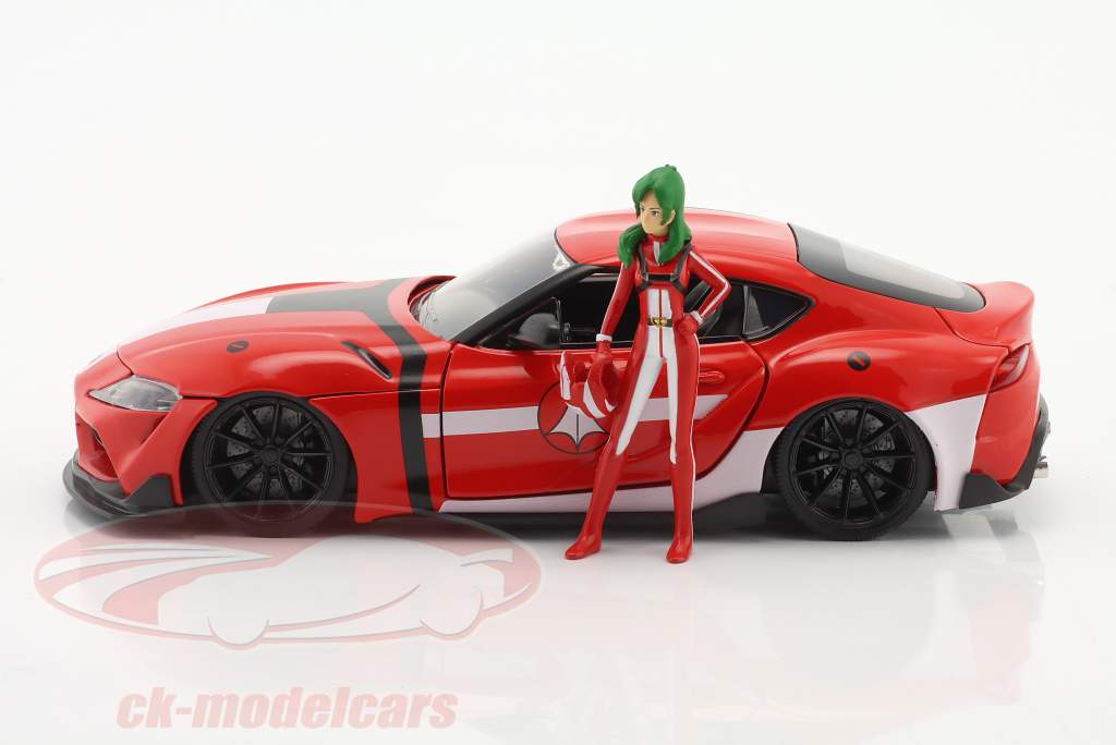 Toyota Supra MK5 Series de Televisión robotech con figura Miriya Sterling rojo 1:24 Jada Toys