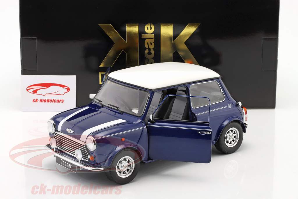 Mini Cooper blau metallic / weiß RHD 1:12 KK-Scale