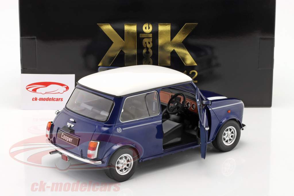 Mini Cooper blue metallic / White RHD 1:12 KK-Scale